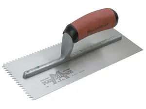 Marshalltown M701Sd 11 x 4.5 Inch Notched Trowel with DuraSoft Handle for Precision Finishing