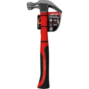 Dekton 16oz Claw Hammer Rubber Grip Handel Hardened Fibreglass Steel