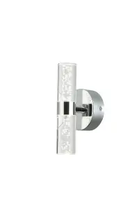 GoodHome Myvat Bubble Silver Chrome effect Double Bathroom Wired Wall light