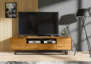 Rift Loft TV Unit 200cm Industrial Dark Oak - Creative Furniture