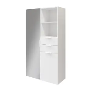 GoodHome Atomia Freestanding White Mirrored Small Wardrobe, clothing & shoes organiser (H)1875mm