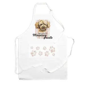 Purely Home Miniature Poodle Apron - Novelty Kitchen Gift for Dog Lovers