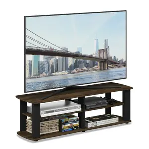 Furinno Nelly Entertainment Center TV Stand, Columbia Walnut/Black