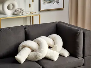 Throw Cushion GLADIOLUS Faux Fur 172 x 14 cm Solid Off-White