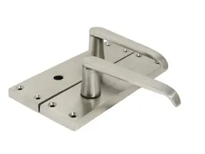 Door Handles Straight Bath Lock Handle - Satin 150 x 40mm