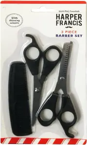 KAV Professional Barber Set of Scissors and Hair Comb for Hairdressing, Hair Cutting, Thinning and Texturizing