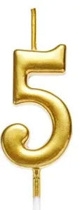 Gifts 4 All Occasions Limited Gold 5 Number Candle Birthday Anniversary Party Cake Decorations Topper