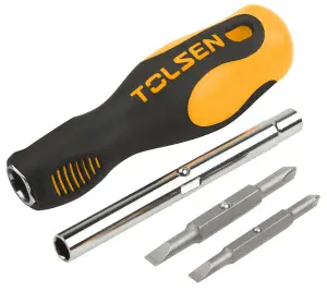 Tolsen Tools Screwdriver 2 Way Ph/Flat 6-in-1