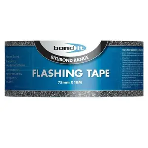 Bond It Flashing Tape 75mm x 10Metres Black (Pack of 12)