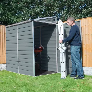 6 x 4 Single Door Pent Plastic Shed with Skylight Roofing