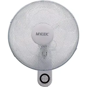 MYLEK 16" Wall Fan White - Oscillating Design with 3 Speed Settings & 2 Fan Modes - Remote Control or Manual