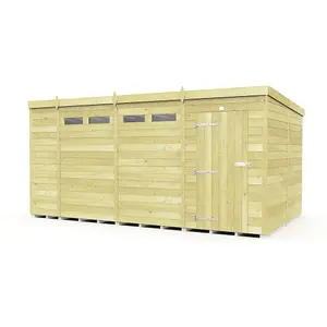 DIY Sheds 14x8 Pent Security Shed - Single Door