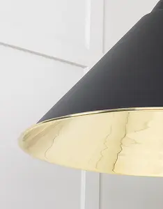 Smooth Brass Hockley Pendant in Elan Black