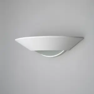 Litecraft Eige White Paintable Wall Uplighter with Glass Diffuser