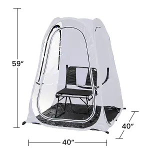 Personal Pop-up Weather Shelter Pod / Spectator Tent / Fishing Shelter - White - Regular Size