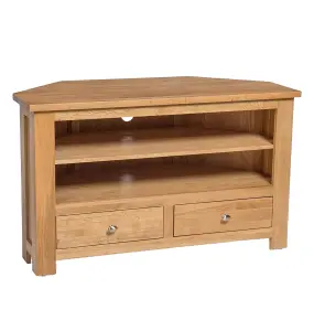 Hallowood Furniture Waverly Oak 2 Drawer Corner TV Unit