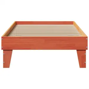 Berkfield Bed Frame without Mattress Wax Brown 100x200 cm Solid Wood Pine