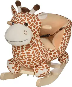 Jouet Kids Plush Rocking Giraffe With Sound- Yellow | Robert Dyas