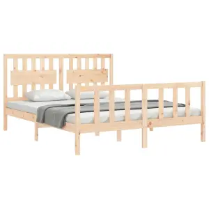 Berkfield Bed Frame with Headboard 160x200 cm Solid Wood