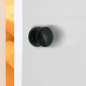 EAI - Mortice Door Knob Set Victorian Matt Black