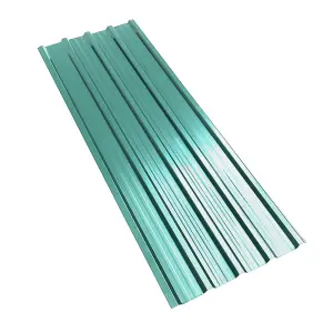 115cm L Set of 12 Steel Corrugated Panels in Green