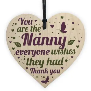 Red Ocean Christmas Gifts For Nan Nanny Wooden Heart Xmas Gifts For Her Grandparent Keepsake Plaque