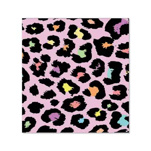 Pink Leopard Print Premium Glass Kitchen Splashback W600mm x H600mm