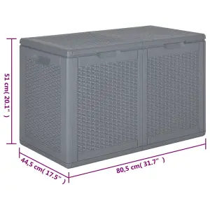 Berkfield Garden Storage Box Grey PP Rattan 180 L