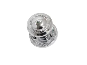 Door Knobs Round Georgian Roped Mortice Knob - Chrome Polished 62mm