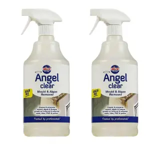 Nilco Angel Clear 2L Mould Algae Remover Cleaner Walls Tiles PVC Patios 2x 1L