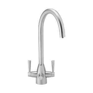 ENKI Kitchen Set Topmount Drinking Water Filter with Overflow Brushed Steel Mixer Tap & Sink