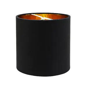 Contemporary Black Cotton 6 Clip-On Candle Lamp Shade with Shiny Golden Inner