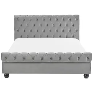 Velvet EU Double Bed Light Grey AVALLON