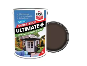 Dark Oak Garden Fence and Shed Paint King of Paints 5Litres