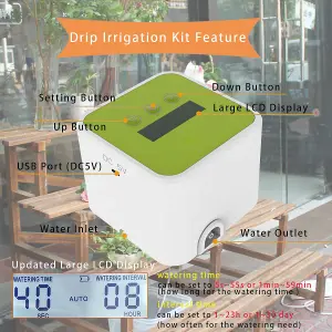 WOWLED Automatic Drip Irrigation System, Indoor Plant DIY Smart Irrigation Kit Self Watering System for House Plants