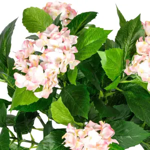 Homescapes Pink Hydrangea Bush Artificial Plant with Pot, 70 cm