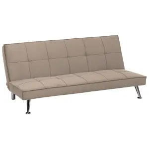 Beliani Retro Sofa Bed HASLE Sand Beige