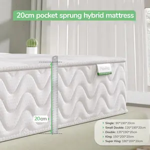 Cooling  Memory Foam Pocket Sprung Mattress Double (4'6)