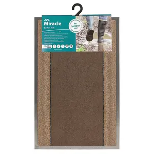 JVL Miracle Machine Washable Barrier Doormat 40x60cm Brown