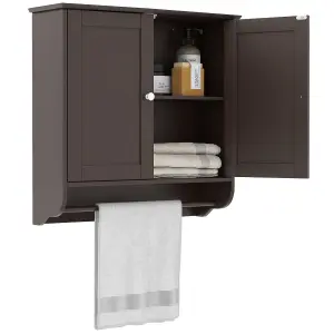 Costway Wall Mounted Bathroom Cabinet Hanging Medicine Cabinet w/ Towel Bar