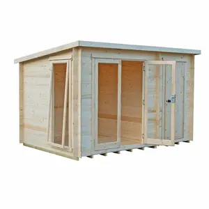 12 x 8 Ft. 19 mm Log Cabin with Storage Shed