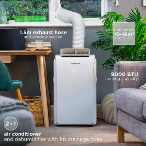 Russell Hobbs Air Conditioner and Dehumidifier 2 in 1 Portable 9000 BTU White RHPAC4002