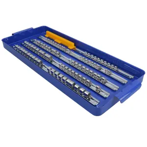 110pc Socket Set Rail / Rack Tray Clips Tool Box Storage 1/4 / 3/8" and 1/2"