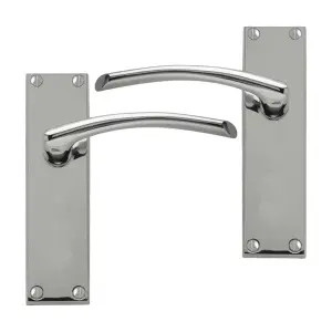 Intelligent Hardware - Internal Door Handle - Roma - Lever on Backplate - Lever Latch Furniture - Chrome