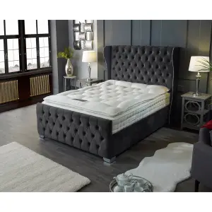 Colleen Plush Velvet Steel Bed Frame