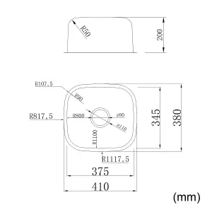 Matteo Stainless Steel Kitchen Sink 41x38cm