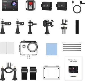 4K 170° Action Camera Ultra Hd 20Mp 2.0'' Lcd Wifi Waterproof Remote