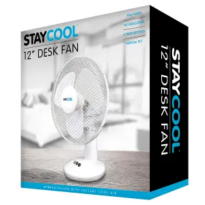 StayCool 12" (30cm) Desk Fan - White