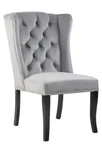 Premier Housewares Grey Velvet Dining Chair