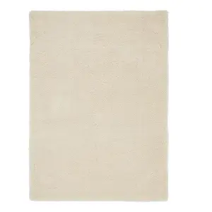 Plain Ivory Rug, Shaggy Living Room Rug, Modern Stain-Resistant Dining Room Rug, 37mm Thick Ivory Rug-160cm X 230cm